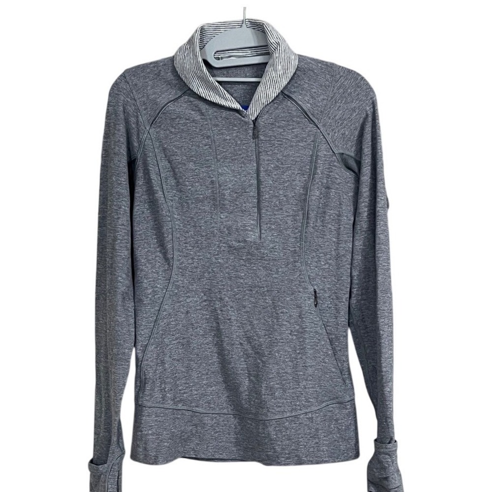 Lululemon Half Zip Pullover Jacket Thumbholes Athletic Gray Size‎ 6